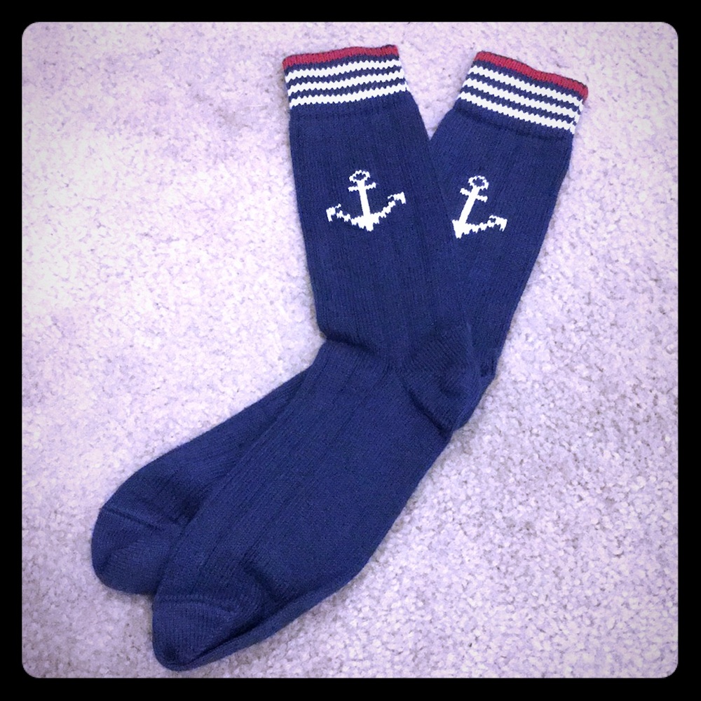 New Navy Blue Kitschy Sailor Sock Sz. S/M